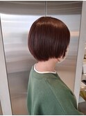 秋の韓国風◎ぱつっと切りっぱなしミニショートボブ
