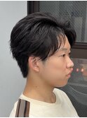 フェザーショート 毛流れ センターパート