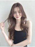 ブリーチ無しグレージュ×顔まわりレイヤーカット髪質改善/新宿