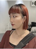＊ダークパープルナチュラルショートミルクブラウンブリーチ