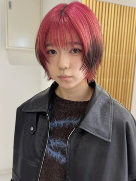 ムーン バイ ケンジ(moon by KENJE) asuna/ピンクカラー/ルーツカラー/レイヤーボブ/シャギーボブ