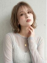 ヘアーメイクパウダー 天王寺寺田町店(Hair make powder) 大人可愛い20代30代40代小顔ウルフレイヤーボブグレージュ