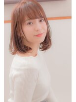 ヘアメイク パッセージノエ 浜田山店(Passage noe)&nbsp;ナチュラル切りっぱなしフレンチボブデザインカラー