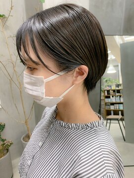 テトヘアー(teto hair) ブルー、アッシュブラウン、丸みショート、耳掛けマスクヘア