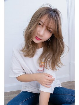 アンジェリカラボ 梅田店(ANGELICA LABO) ANGELICA ムルギョルウェーブ ロングレイヤー シースルーバング