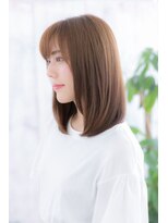 ミック ヘアアンドビューティー 大山店(miq Hair&Beauty) フェザーバング×艶カラー☆甘め透け感ナチュラルミディb