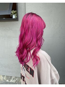 ヘアーサロン アトリエ(Hair salon ATORIE) ロングレイヤーブリーチカラーネオンピンク