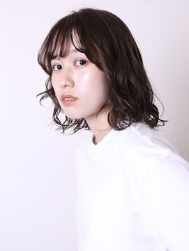 バーニー(BARNEY) 似合わせカットイメチェン前髪こなれミディウェーブパーマ1003