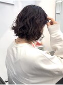 ニュアンスパーマ 癖毛風パーマ ボブレイヤー オン眉