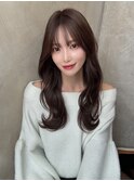 20代30代大人かわいいセミロングヘア★グレージュ