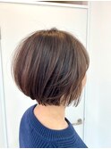 大人ショートボブ×透明感カラー×パウダープレックス
