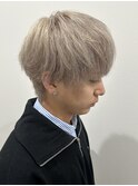 メンズマッシュホワイトカラーホワイトベージュブリーチカラー