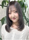 顔周りレイヤーカット韓国風アディクシーカラーグレージュ堺東