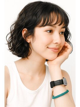 ラレイ ハラジュク(Lalei harajuku) 原宿ミニボブパーマ大人ボブパーマスパイラルパーマウェーブ黒髪