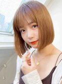 ハイトーンナチュラルブロンド×韓国風切りっぱなし小顔ボブ