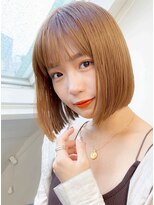 モッズヘア 足利(mod'hair)&nbsp;ハイトーンナチュラルブロンド×韓国風切りっぱなし小顔ボブ
