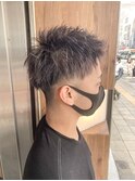 MEN'S HAIR ハイライト無双×グレー×シルバー