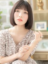 カバーヘア ブリス 大宮西口(COVER HAIR bliss)&nbsp;黒髪シースルーバング小顔切りっぱなしボブc4大宮20代30代40代