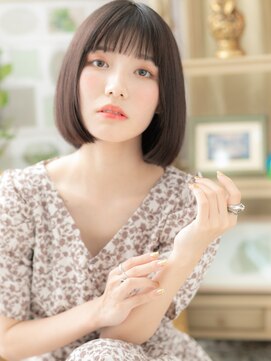 カバーヘア ブリス 大宮西口(COVER HAIR bliss) 黒髪シースルーバング小顔切りっぱなしボブc4大宮20代30代40代