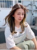 大人可愛いイヤリングカラー×イエロー