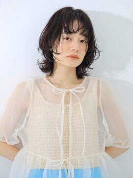 テトテ バイ ミリー 江坂(tetote by milly) 【tetote江坂】黒髪暗髪くびれレイヤーカットミディアムウルフ