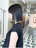 切りっぱなしボブ×グレージュ
