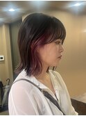 くすみピンク/ピンクパープル/インナーカラー/ミディアムヘア