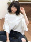 +animoせんげん台+黒髪☆小顔ウェーブミディアムこなれミディX!