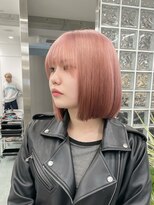 ミルクティーグレージュ暗めアッシュブラウン長めボブ結べるボブ