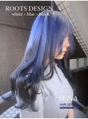 デザインカラーケアブリーチダブルカラーブルーグラデーション
