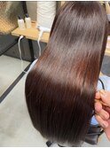 30代40代髪質改善カラー秋色レッドブラウン艶髪ストレート