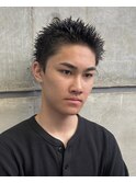 スパイキーショートベリーショート短髪アップバングフェード