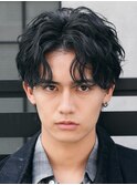 渋谷メンズパーマルーズパーマシャドウパーマッシュウルフゆるめ