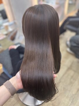 ロンドシエル 横浜(Lond ciel) ブリーチなし/髪質改善/スモーキーカラー/グレーブラウン/前髪