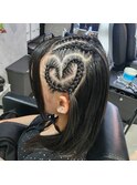 体育祭気合いのコーンロウ