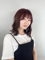 ヘアデザイン アンジェロカフェ(Hair Design Angelo cafe)&nbsp;ピンクブラウン／ミディアムスタイル【20代30代40代】