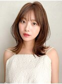 くびれヘアモテ髪前髪大人可愛いシースルーバング薄めバング