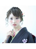 編み込みヘアアレンジ☆和装・成人式ヘア