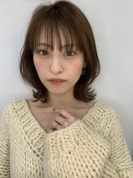 シー バイ ロンド 新宿(Sea by Lond) 【佐藤健太郎】小顔外ハネボブネオウルフアッシュブラウン