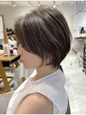ハイライト/ショートヘア/グレージュ