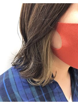 エヌプラス(N+) 黒髪グラデヘアーオリーブグレー小顔に見せるヘアココアベージュ