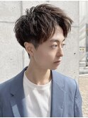 アップバング メンズカット 名古屋 眉毛