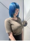 【.eer/ディア】ターコイズブルー/切りっぱなしボブ/心斎橋