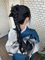 フェリーチェ(Felice)&nbsp;ツインポニー　三つ編み　成人式ヘア　振袖ヘアセット