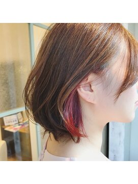 トリエ 川越(torie) インナーカラーレッドブラウンピンクベージュブリーチカラー