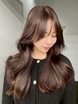 フェブミエル(fev miel)&nbsp;レイヤーカット×巻き髪ブラウン