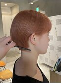 レディースコンパクトショートボブダブルカラーオレンジベージュ