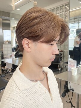 サンクマーケット 渋谷(cinq MARKET) 渋谷メンズブリーチカラーチョコレートブラウンセンターパート