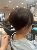 着物ヘア/ダークアッシュ/ミディアムレイヤーカット/新松戸