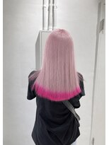 ミュー(Mu)&nbsp;裾カラー　ホワイトピンクベージュ　ネオンピンク